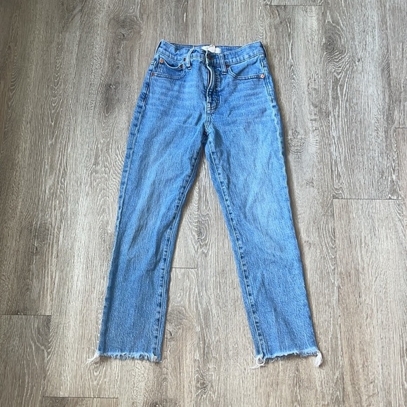 Madewell the perfect vintage Jean denim size 24 petite frayed hem straight leg - Picture 2 of 10